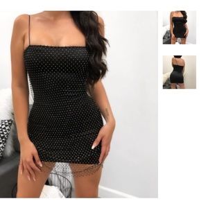 Embellished little black dress